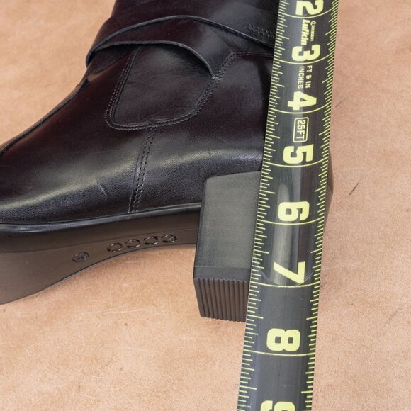 Ecco Women Dress Classic Black Leather Buckle Zip Ankle Boots sz 8-8.5US EUR39 - Picture 6 of 8